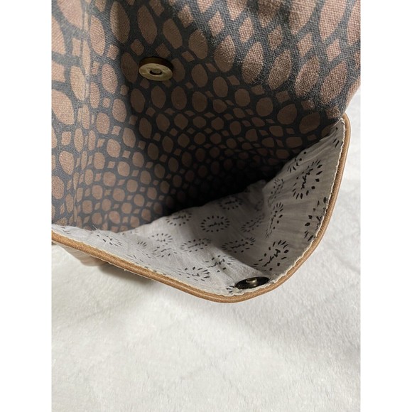 Myra Bag Leather Canvas Crossbody Purse Adjustable Strap Neutral Colors Boho - Picture 3 of 9